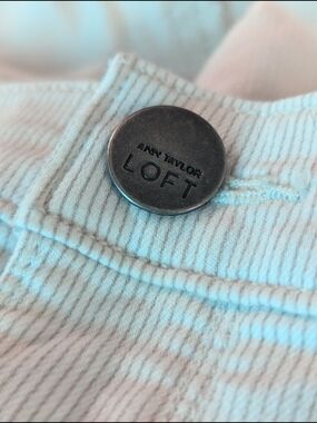 LOFT Cropped Pinstripe Pants With Zip Ankle